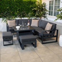 AJUNION Ensemble de meubles d'angle carrés et décontractés pour l'extérieur Ensemble de patio Ensemble de meubles de jardin avec table de foyer