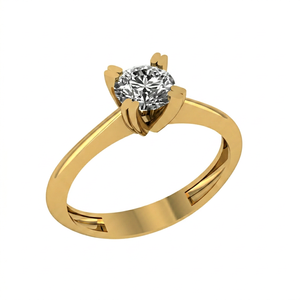 Anillo Solitario de Oro Sólido de 10K Hecho a Mano, Diseño Personalizado, Diamante Cultivado en Laboratorio VVS1, Anillo de Compromiso Clásico para Ella, Regalo para Mamá, Fiesta - Product Image 1