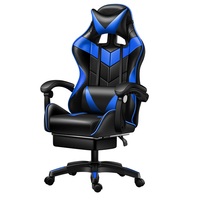 Chaise d'ordinateur de bureau de course ergonomique inclinable en cuir avec dossier inclinable et réglable pour les joueurs