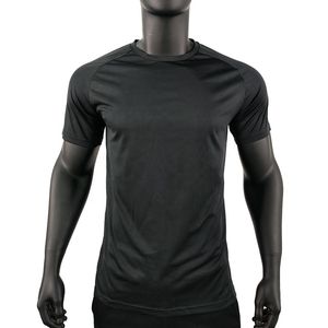 Camiseta deportiva negra con estampado personalizado para hombre, camiseta atlética para correr, 100% de poliéster, holgada, transpirable, patrón sólido para gimnasio - Product Image 2