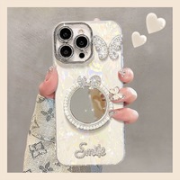 Coque de téléphone de luxe effet miroir diamanté avec protection d'objectif pour iPhone 17 16 15 14 13 12 11 Pro Max XS Plus