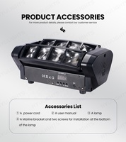 Lumière de scène à tête mobile LED RGBW à faisceau lumineux 8X5W à haute luminosité, contrôle DMX512, pour fête, DJ, discothèque, éclairage de concert