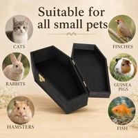 Urne funéraire personnalisée de luxe en bois noir pour cendres d'animaux de compagnie, cercueil commémoratif artisanal écologique pour petits animaux