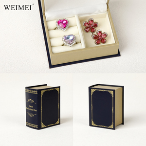 Caja de Almacenamiento de Joyas de Papel Estilo Libro WEIMEI, Diseño Elegante y Práctico para Organizar Anillos, Aretes, Collares y Broches - Product Image 4