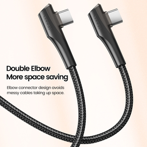 Toocki 90 độ khuỷu tay thiết kế 60W/100W Loại C để Loại C Cáp dữ liệu nhanh 3A sạc và an toàn e-marker chip sạc an toàn - Product Image 6