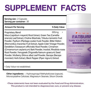 Cápsulas Nutritivas <span class=keywords><strong>FATBURN</strong></span>, Tónico Herbal para Energía y Metabolismo, Apoyo para el Control de Peso, Sin Soya ni Gluten, Certificado GMP, a Granel - Product Image 5