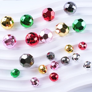 Cuentas redondas sueltas de acrílico UV de 10/16mm <span class=keywords><strong>para</strong></span> hacer joyas, <span class=keywords><strong>pulseras</strong></span> de bolígrafo, venta al por mayor, cuentas de plástico con cuerno de tierra de Navidad - Product Image 1