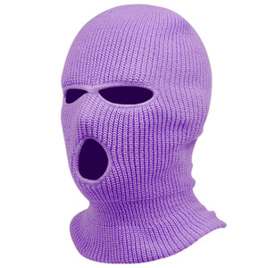Pasamontañas de Neón Rosa Personalizado, Máscara de Esquí Tejida con 3 Orificios, Bordado, con Gorro para Deportes - Product Image 3