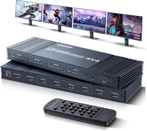 Syong đúng 4x4 <span class=keywords><strong>HDMI</strong></span> Ma Trận chuyển đổi 4K 30Hz, 4 trong 4 out <span class=keywords><strong>HDMI</strong></span> chuyển đổi với từ xa hỗ trợ HDR 3D <span class=keywords><strong>HDMI</strong></span> 1.4 HDCP 1.4 downscale 1080P - Product Image 1