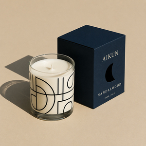 Bougie parfumée minimaliste AIKUN, fabrication directe d'usine, sans fumée, en cire de soja, dans un bocal en verre, pour une ambiance du soir. - Product Image 3