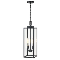 Lampe suspendue rectangulaire vintage industrielle pour îlot de cuisine et extérieur