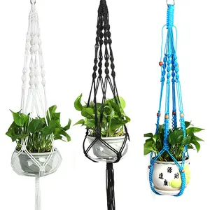 Thick color nylon plant hanging hanger twine macrame plant hanger garden green flower pot holders