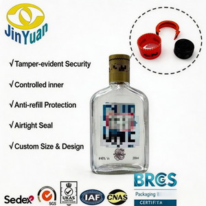 Campioncino Gratuito Tappo Antimanomissione in Plastica a Strappo Personalizzabile con Logo a Colori per Bottiglie di Whisky, Vodka, Tequila - Product Image 2