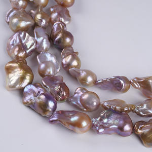 Bracelet en perles d'eau douce fait main de Zhuji, perles naturelles de forme irrégulière, grandes perles de forme pomme de terre, 14-18 mm, vente en gros - Product Image 3