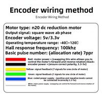 Moteur miniature à courant continu GA12-N20 avec encodeur à effet Hall et mesure de vitesse 3V pour projets de maison intelligente et de robots