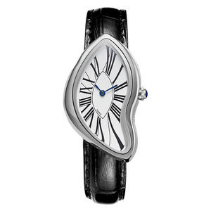 <span class=keywords><strong>Montre</strong></span> à quartz de luxe pour homme, style Y2K vintage, design créatif 'Alien Advanced Sense', cadran torsadé effet fondant, style rétro antique, avec aiguilles en cuir - Product Image 1