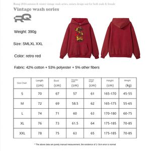 Sudadera con Capucha para Hombre, Estilo Retro Americano, Estampado de Dibujos Animados, Forro Polar, 100% Algodón, Casual, Holgada, de Moda, para Otoño - Product Image 4