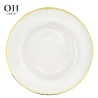 Assiettes de présentation en verre de 13 pouces à prix d'usine pour mariages et réceptions, service OEM disponible