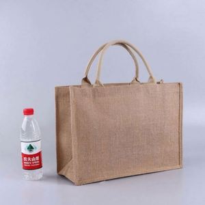 Bolsas de Compras Personalizadas, Bolsas de Regalo de Lino, Bolsas de Yute al por Mayor, Bolsa de Yute con Asa de Madera, Ecológicas - Product Image 5