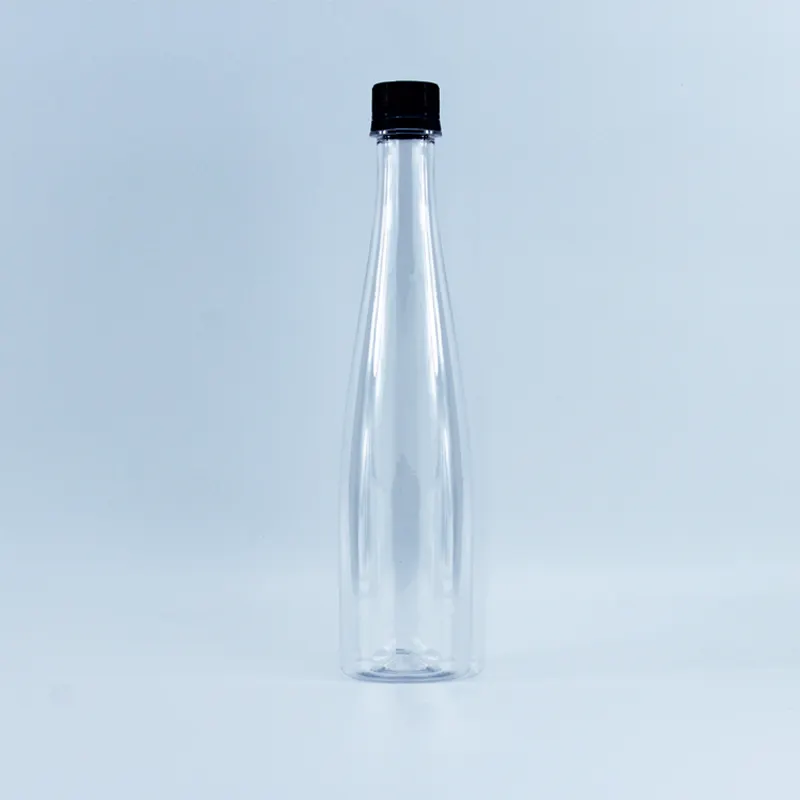 Garrafa de água de plástico eco amigável, pescoço longo, garrafa transparente vazia de 500ml para embalagem de água