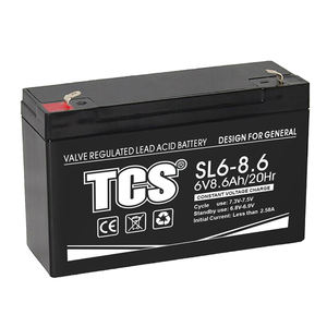 TCS SL6-<span class=keywords><strong>8</strong></span>.6 6 볼트 <span class=keywords><strong>8</strong></span>.6Ah 큰 배터리 태양열 슈퍼 시작 Powersport Agm 배터리 밸브 규제 충전식 배터리 - Product Image 1