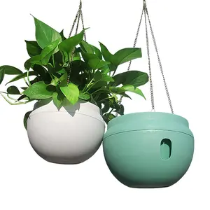 wholesale customized round planters plastic hanging flower pots from China