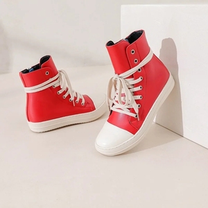 Spedizione gratuita nuove scarpe sportive da <span class=keywords><strong>donna</strong></span> e da uomo con plateau alto scarpe sportive bianche rosa verde Casual alla moda scarpe in pelle vulcanizzate - Product Image 6