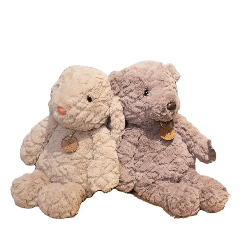 INS Boneco de urso de cachorro fofo dormindo com brinquedo de pelúcia boneco de coelho boneco de presente de aniversário da namorada das crianças
