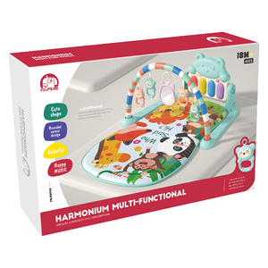 Gimnasio de plástico para actividades de gateo de bebés con teclado de música suave, alfombrilla de juego de <span class=keywords><strong>Fitness</strong></span>, estante de <span class=keywords><strong>Piano</strong></span> de animales con juego de luces intermitentes incluido - Product Image 6