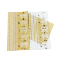 Autocollants transparents ronds en forme de cœur et de nœud en dentelle pour bricolage, cadeau de mariage, 1 feuille/paquet