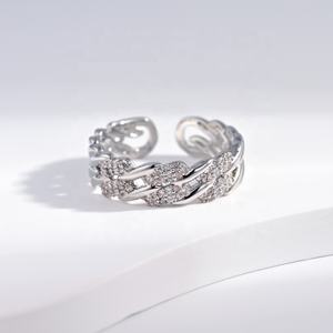 factory price plata 925 sterling <b>silver</b> green zirconia promise <b>ring</b> bulk fine jewelry party dainty <b>chunky</b> adjustable women <b>rings</b> - Product Image 2