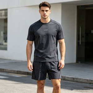 Custom Logo Men's <b>sets</b> 480gsm Black Casual Vintage Washed T-Shirt And Ripped Shorts <b>Set</b> Casual Summer Wear <b>Sets</b> for Men - Product Image 3