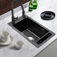 Évier de cuisine multifonctionnel intelligent en acier inoxydable à double cuve ultrasonique avec plateau, pour laver les fruits et légumes, 1160X480MM