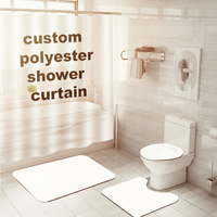 Ensembles de salle de bain de luxe : Tapis et rideau de douche de créateur en polyester, ensemble de rideaux de douche personnalisés pour salle de bain