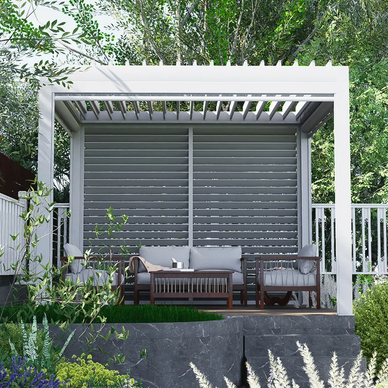 Wholesale Direct Sales pergola brackets cover garden solar patio electric aluminum pergola with sliding glass