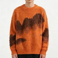 Pull-over en maille jacquard pour homme, col rond, design personnalisé HYS, logo sur le devant, mélange de laine mohair, style décontracté, hiver