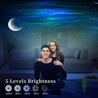 Projecteur LED moderne à brancher pour télécommande de haut-parleur, lumière lune étoile galaxie nord aurore boréale pour chambre et home cinéma