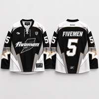 Maillot de hockey sur glace à manches longues, color block, sublimé, personnalisé avec le nom de l'équipe, style streetwear et sportswear, vente en gros