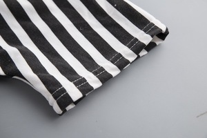 Meilleurs produits pour l'importation : Ensemble de vêtements d'été pour bébés garçons, style tendance, imprimé amusant, sans manches, à rayures noires et blanches - Product Image 6