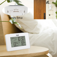 Station météo numérique Montre sans fil Capteur Température Humidité Prévisions Snooze Horloges de table Station météo DCF