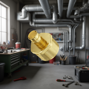 Raccordo per tubi in ottone a morsetto da 1/2 pollice con filettatura esterna 1/2 NPT per condotti d'aria - Product Image 2