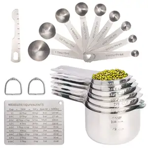 Custom kitchen gadget stainless steel measuring cups set digital measuring spoon for cooking baking set