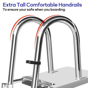 Échelle de bateau pliable en acier inoxydable 304 avec rampes de sécurité pour bateaux, yachts et usage maritime - Product Image 2