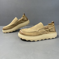 2026 Mocassins à enfiler à semelle épaisse en cuir pleine fleur ajourés pour homme, chaussures de sport décontractées respirantes