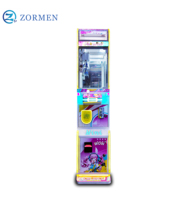 Máquina expendedora vertical delgada de anime Zormen Factory, máquina de garras de monedas individual con luz RGB de conejita rosa