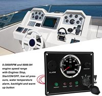 Ensemble de tableau de bord marin, compteur de vitesse du moteur 3000 tr/min, tachymètre numérique LCD multifonction avec pression d'huile