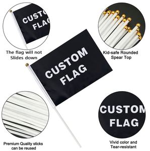 Factory Wholesale 100% Polyester Digital Printing Eco-Friendly Custom Hand <b>Flags</b> Banners Rectangle Shape Good Quality Different - Product Image 3