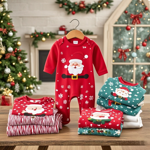 Ensemble Grenouillère Bébé Unisexe Design Personnalisé Bio Ma Première Noël Manches Longues Vêtements Nouveau-né pour 0-3 Mois Garçons Filles - Product Image 4