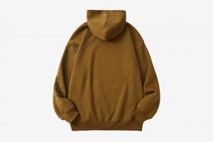 Solid Color Cotton French Terry Oversized Pullover Hoodie Mens Casual Hooded Sweatshirt Autumn Apparel - Product Image 6