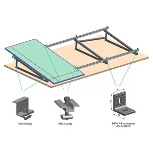 Popular Solar Metal Roof Bracket PV Aluminium Mounting Kit Triangle Brackets Ballasted Mount